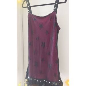 NWT~Dolls Kill Current Mood Purple/Black Stellar Headliner Fishnet Mini Dress
